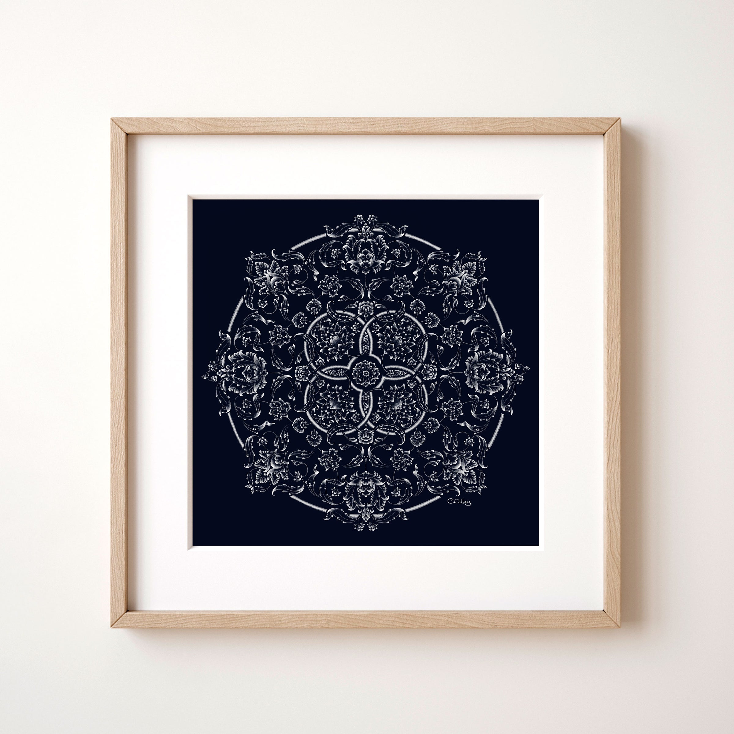 graphite drawing art print midnight classic framed