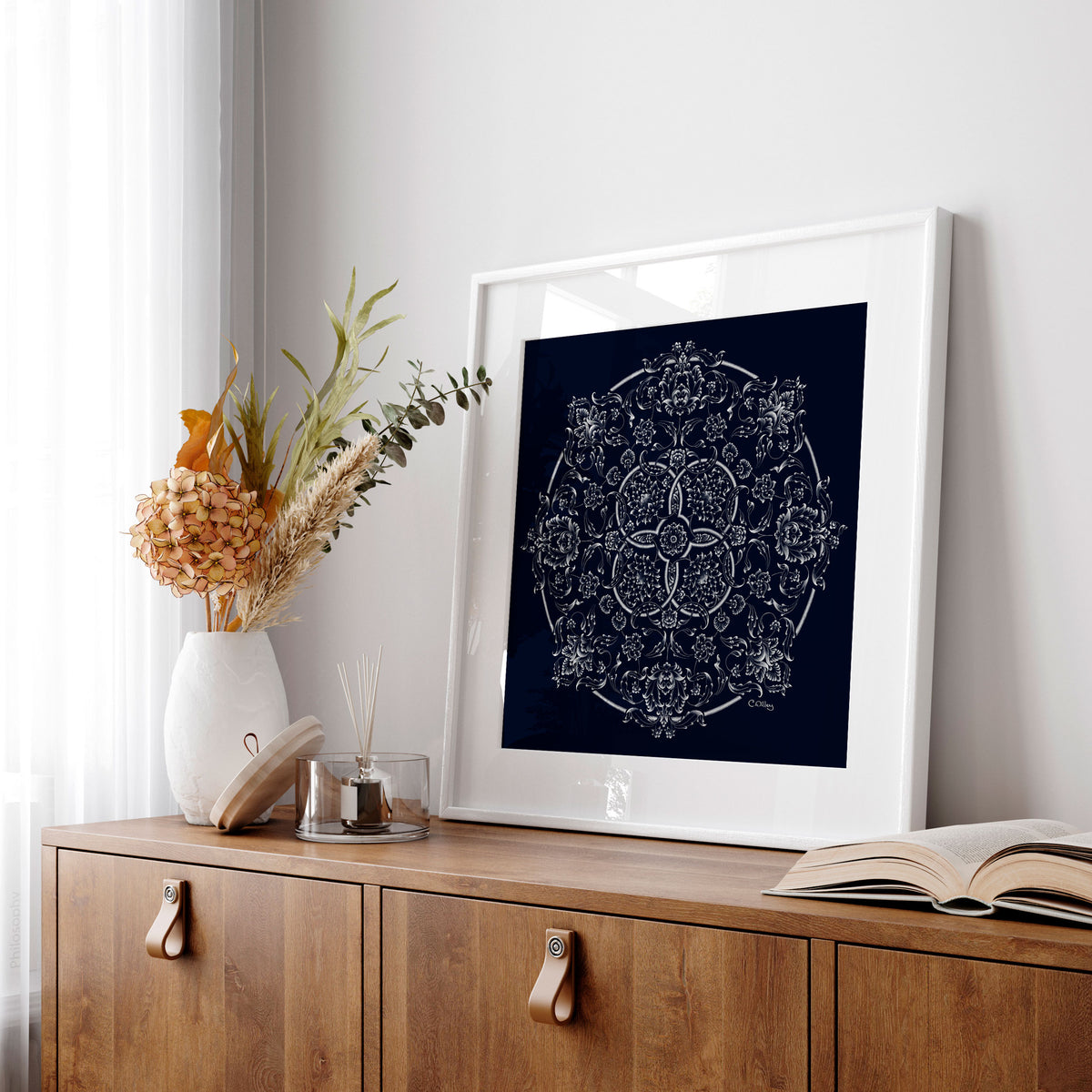 graphite drawing art print midnight grand framed