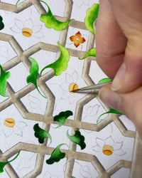 Close up hand painting watercolours