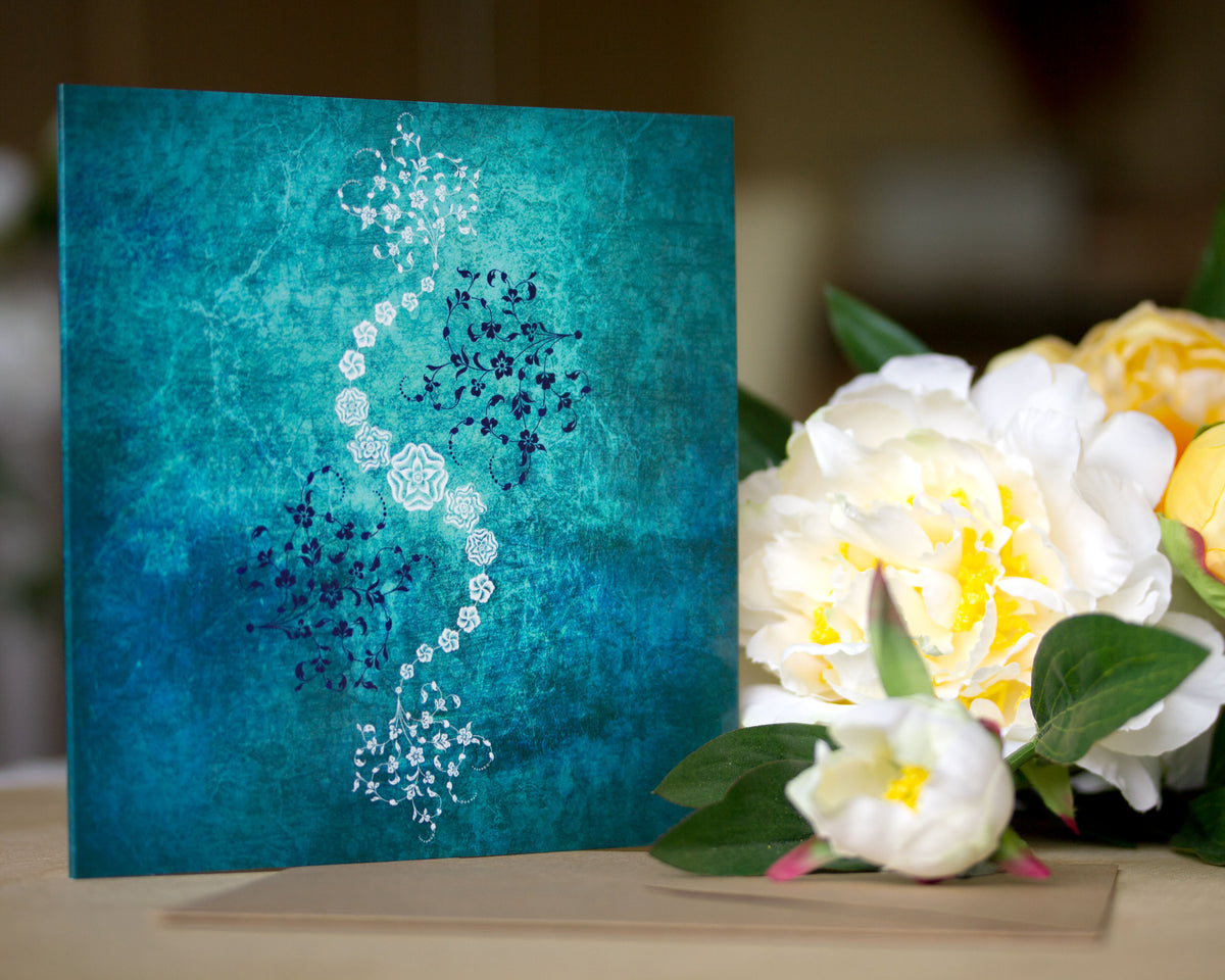 turquoise tezhip design fine art card